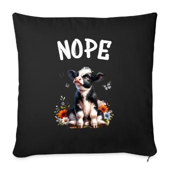 Cow Saying Nope for Boys and Girls - Sofa pillowcase 17,3'' x 17,3'' (45 x 45 cm) - black - Front