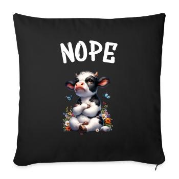 Cow Saying Nope for Boys and Girls - Sofa pillowcase 17,3'' x 17,3'' (45 x 45 cm) - black - Front