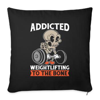 Weightlifting Weightlifting Skeleton - Sofa pillowcase 17,3'' x 17,3'' (45 x 45 cm) - black - Front