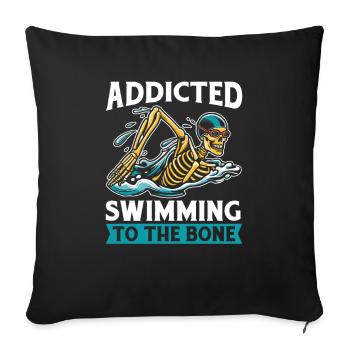 Swimming Float Skeleton - Sofa pillowcase 17,3'' x 17,3'' (45 x 45 cm) - black - Front