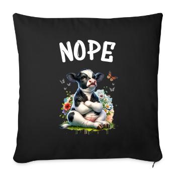 Cow Saying Nope for Boys and Girls - Sofa pillowcase 17,3'' x 17,3'' (45 x 45 cm) - black - Front