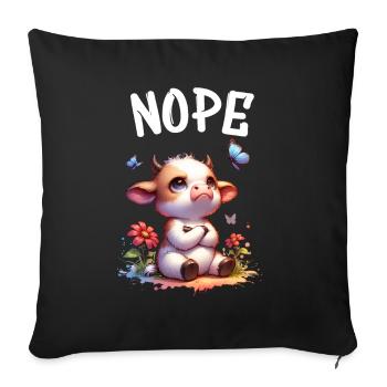 Cow Saying Nope for Boys and Girls - Sofa pillowcase 17,3'' x 17,3'' (45 x 45 cm) - black - Front