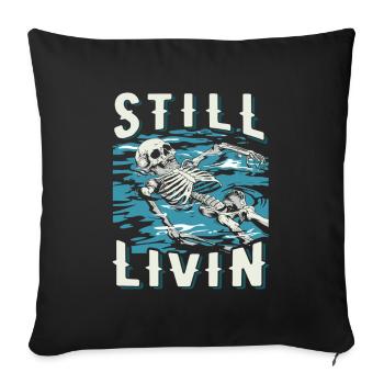 Nageurs nageurs - Housse de coussin décorative 45 x 45 cm - noir - Devant