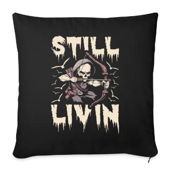 Bow Hunting Bow Hunter Skeleton - Sofa pillowcase 17,3'' x 17,3'' (45 x 45 cm) - black - Front