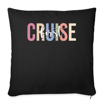 Croisière Vacances Croisière Bateau de croisière - Housse de coussin décorative 45 x 45 cm - noir - Devant