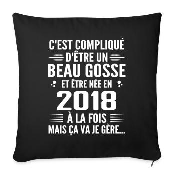 Toujours Beau Gosse 2018 Birthday Gift 2018 - Sofa pillowcase 17,3'' x 17,3'' (45 x 45 cm) - black - Front