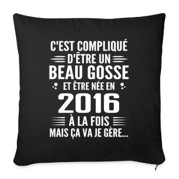 Toujours Beau Gosse 2016 Birthday Gift 2016 - Sofa pillowcase 17,3'' x 17,3'' (45 x 45 cm) - black - Front