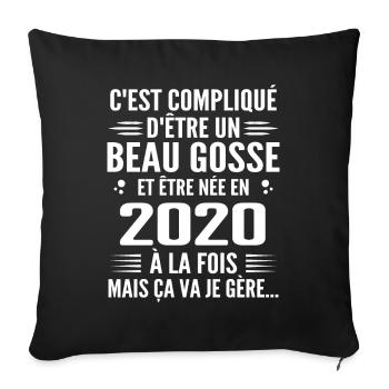 Toujours Beau Gosse 2020 Birthday Gift 2020 - Sofa pillowcase 17,3'' x 17,3'' (45 x 45 cm) - black - Front