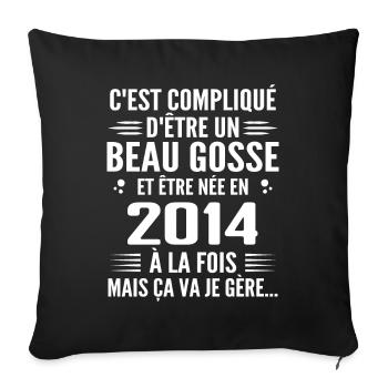 Toujours Beau Gosse 2014 Birthday Gift 2014 - Sofa pillowcase 17,3'' x 17,3'' (45 x 45 cm) - black - Front