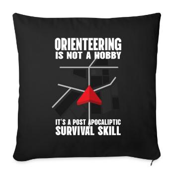Orienteering Not A Hobby Orientation - Sofa pillowcase 17,3'' x 17,3'' (45 x 45 cm) - black - Front