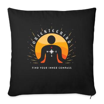 Orienteering Inner Compass Orientation - Sofa pillowcase 17,3'' x 17,3'' (45 x 45 cm) - black - Front