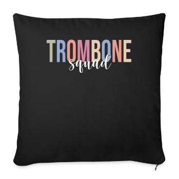 Trombonist Jazz Music Marching Band - Sofa pillowcase 17,3'' x 17,3'' (45 x 45 cm) - black - Front