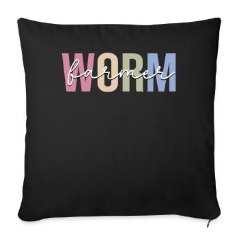 Vermiculture Worm Farming - Sofa pillowcase 17,3'' x 17,3'' (45 x 45 cm) - black - Front