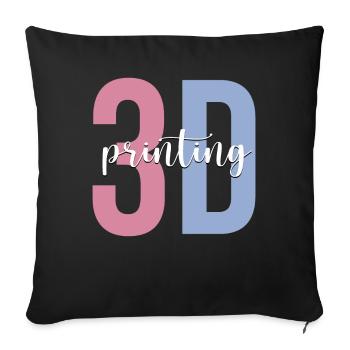 3D Printer Machine - Sofa pillowcase 17,3'' x 17,3'' (45 x 45 cm) - black - Front