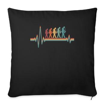 Musique Jazz Ekg Battement de cœur - Housse de coussin décorative 45 x 45 cm - noir - Devant