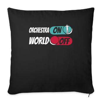 Orchester Orchestra On World Off - Sofa pillowcase 17,3'' x 17,3'' (45 x 45 cm) - black - Front