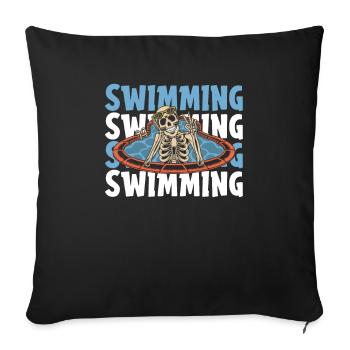 Nageurs nageurs - Housse de coussin décorative 45 x 45 cm - noir - Devant