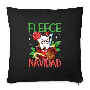Fleece Navidad - Christmas Llama - Sofa pillowcase 17,3'' x 17,3'' (45 x 45 cm) - black - Front