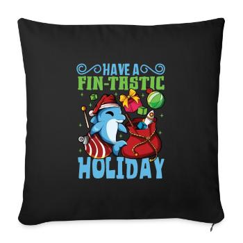 Passez des vacances inoubliables - Christmas Dolphin - Housse de coussin décorative 45 x 45 cm - noir - Devant