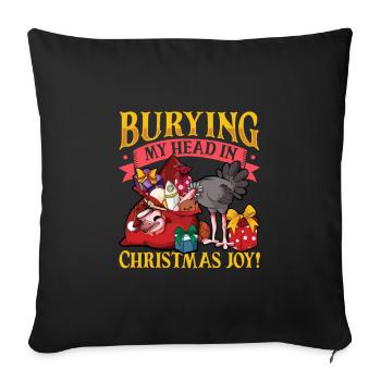 Bouquet de Noël - Housse de coussin décorative 45 x 45 cm - noir - Devant