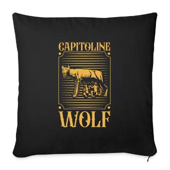 Capitoline Wolf - Sofa pillowcase 17,3'' x 17,3'' (45 x 45 cm) - black - Front