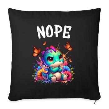 Dinosaur Saying Nope for Boys and Girls - Sofa pillowcase 17,3'' x 17,3'' (45 x 45 cm) - black - Front