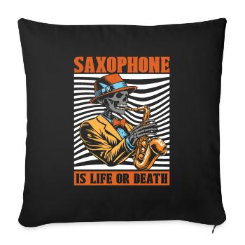 Saxophone Saxophone Skeleton - Sofa pillowcase 17,3'' x 17,3'' (45 x 45 cm) - black - Front