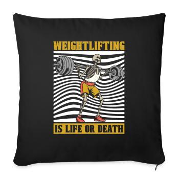 Weightlifting Weightlifting Skeleton - Sofa pillowcase 17,3'' x 17,3'' (45 x 45 cm) - black - Front