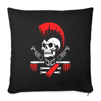 Ventilateur Conduisant Train Spielmannszug Squelette Iroquois - Housse de coussin décorative 45 x 45 cm - noir - Devant