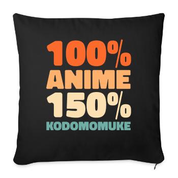 Manga d’anime - Housse de coussin décorative 45 x 45 cm - noir - Devant