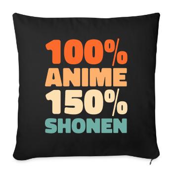 Manga d’anime - Housse de coussin décorative 45 x 45 cm - noir - Devant