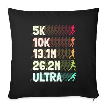 Ultramarathon Marathon Runner Running - Sofa pillowcase 17,3'' x 17,3'' (45 x 45 cm) - black - Front