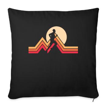 Runner Ultramarathon Marathon Run - Sofa pillowcase 17,3'' x 17,3'' (45 x 45 cm) - black - Front