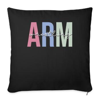 Bras de fer - Housse de coussin décorative 45 x 45 cm - noir - Devant