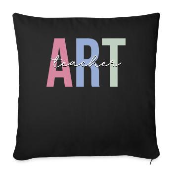 Artiste enseignant, peintre, art-thérapeute - Housse de coussin décorative 45 x 45 cm - noir - Devant