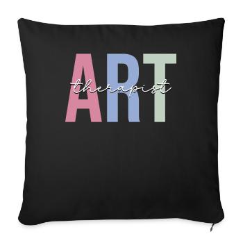 Professeur d’art en art-thérapie - Housse de coussin décorative 45 x 45 cm - noir - Devant