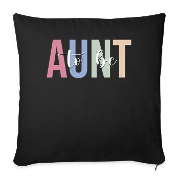 Promoted to Auntie - Sofa pillowcase 17,3'' x 17,3'' (45 x 45 cm) - black - Front