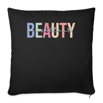 Makeup lovers - Sofa pillowcase 17,3'' x 17,3'' (45 x 45 cm) - black - Front