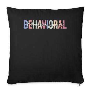 Behavior Analyst Behavioral Technician - Sofa pillowcase 17,3'' x 17,3'' (45 x 45 cm) - black - Front