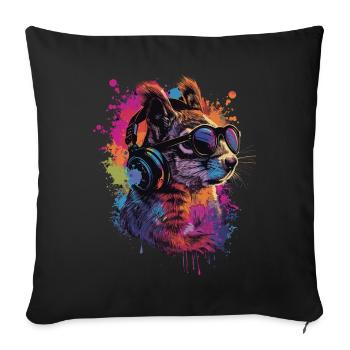 Squirrel - Sofa pillowcase 17,3'' x 17,3'' (45 x 45 cm) - black - Front