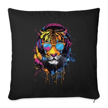 Tiger - Sofa pillowcase 17,3'' x 17,3'' (45 x 45 cm) - black - Front