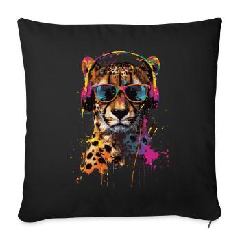 Cheetah - Sofa pillowcase 17,3'' x 17,3'' (45 x 45 cm) - black - Front