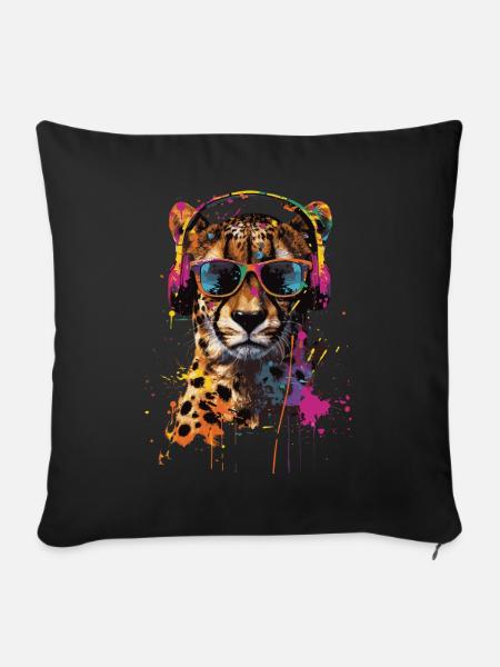 Gepard - Sofakissenbezug 45 x 45 cm - Schwarz