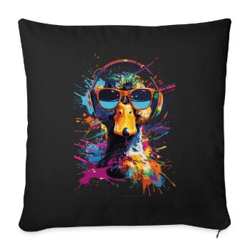 Canard - Housse de coussin décorative 45 x 45 cm - noir - Devant
