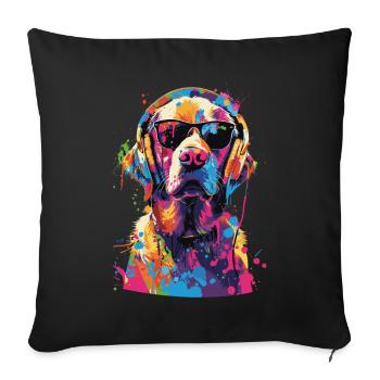 Labrador doré - Housse de coussin décorative 45 x 45 cm - noir - Devant