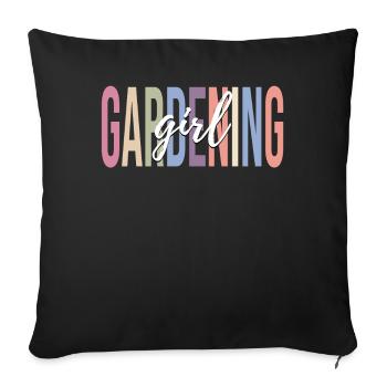 Jardin du jardinier - Housse de coussin décorative 45 x 45 cm - noir - Devant