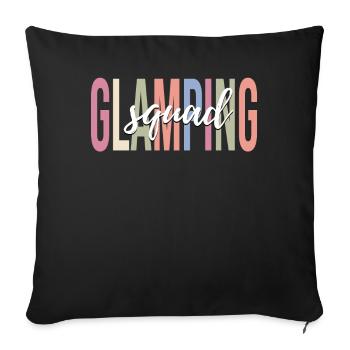 Amateurs de glamping Glamping Team Camping - Housse de coussin décorative 45 x 45 cm - noir - Devant