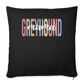 Greyhound Mom Dog Lover Dog Mom - Housse de coussin décorative 45 x 45 cm - noir - Devant