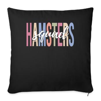 Hamster Hammy Amoureux des animaux - Housse de coussin décorative 45 x 45 cm - noir - Devant