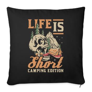Tent Camping Camping - Sofa pillowcase 17,3'' x 17,3'' (45 x 45 cm) - black - Front